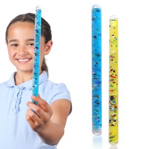 ABC Glitter Wands - 2 Pack | Relaxing Sensory Wand | Anxiety Relief Toys | Special Needs Sensory | Playlearn