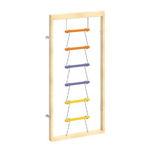 Rope Ladder Climbing Wall | Wooden Indoor Climbing Wall | Sensory Room Equipment | PlayLearn USA