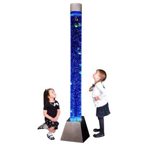 Interactive Sensory Aquarium Bubble Tube with Stainless Steel Safety Base 6-ft Square | Sensory Playtime | Anxiety Relief Toys | Playlearn USA
