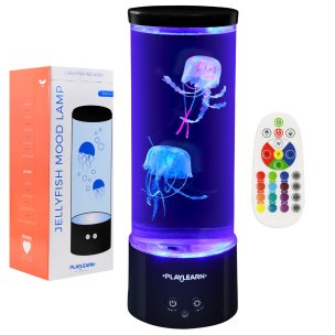 Desktop Jellyfish Lamp with Remote | Calm and Chill | Sensory Soothing Lamp | Anxiety Relief Lamp | Playlearn