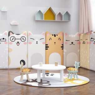 Wall Padding with Cats Design - Soft and protective wall padding featuring a playful cat pattern for a decorative and safe environment. | Playlearn