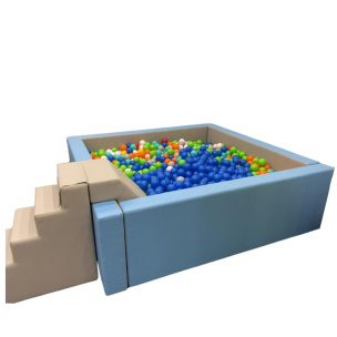 Extra Large Ball Pit with Steps and Slide Colorful play area with stairs and slide for endless fun and exploration | Playlearn USA