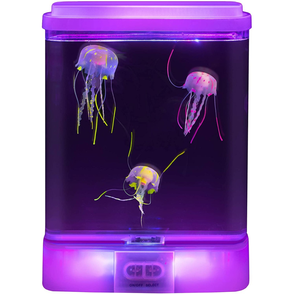 Square Jellyfish Light Up Tank For Visual Stimulation Relaxation Special Needs 